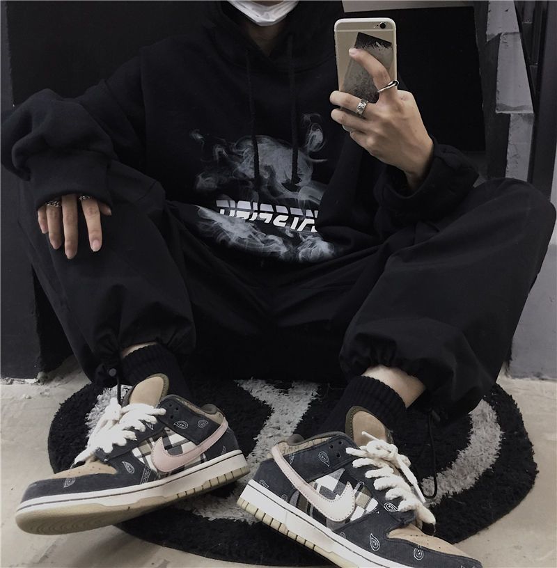 mvrsgreen alt black girl going out classic style women edgy style church outfit brunch outfit cute spring outfits Hooded Autumn Winter Korean Version Ins Dark Printing Loose Lazy Style Plus Velvet Long-sleeved Sweater Academy Couple Tide