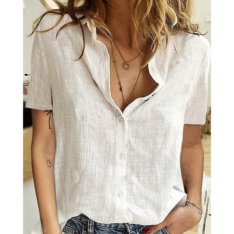 mvrsgreen alt black girl going out?classic style women edgy style church outfit brunch outfit cute spring outfitsOversized Fashion Ladies Tops Woman Shirts Summer Button Up Shirt Women Shirts Cotton Linen Short Sleeve White Top Blusas Mujer