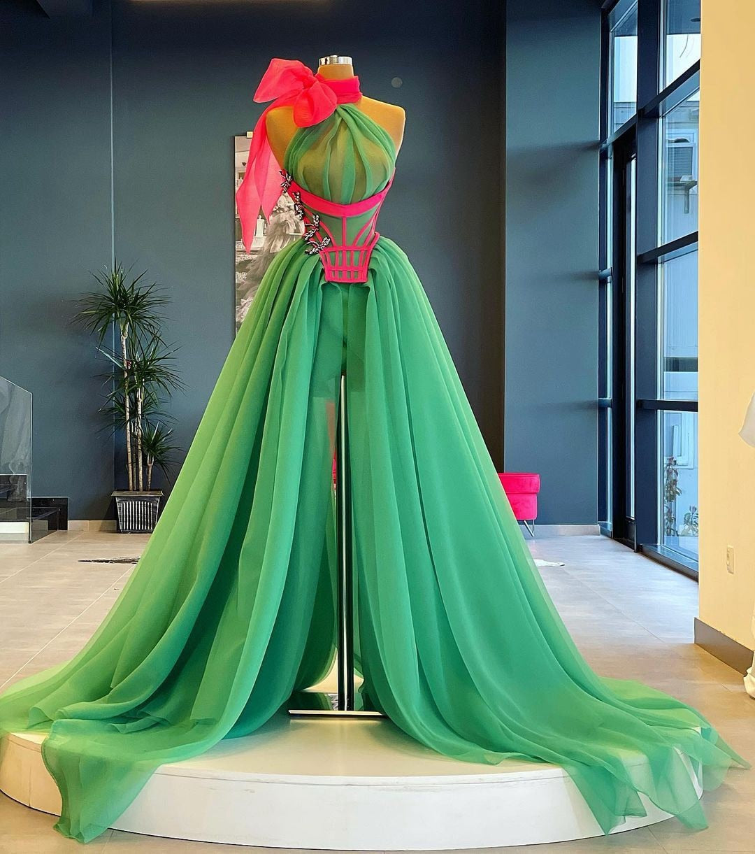 mvrsgreen alt black girl going out?classic style women edgy style church outfit brunch outfit cute spring outfits prom New Arrival Long Tulle Prom Dress Bow High Neck Ruffles With Train Women Elegant Evening Gowns Pageant Custom Made Colorful Gown