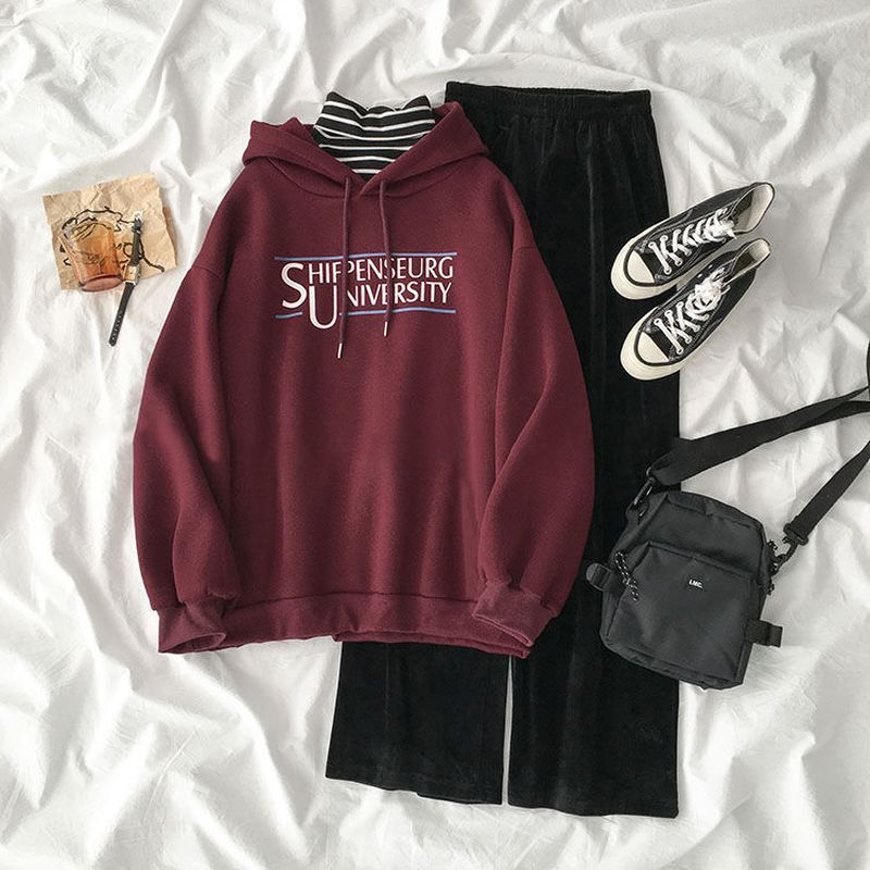 mvrsgreen alt black girl  going out? classic style women  edgy style  church outfit brunch outfit    [Two-piece / Three-piece] Women Letter Print Suits Autumn Korean Famale Clothing New Casual Sports Suit Fashion Jogging Set