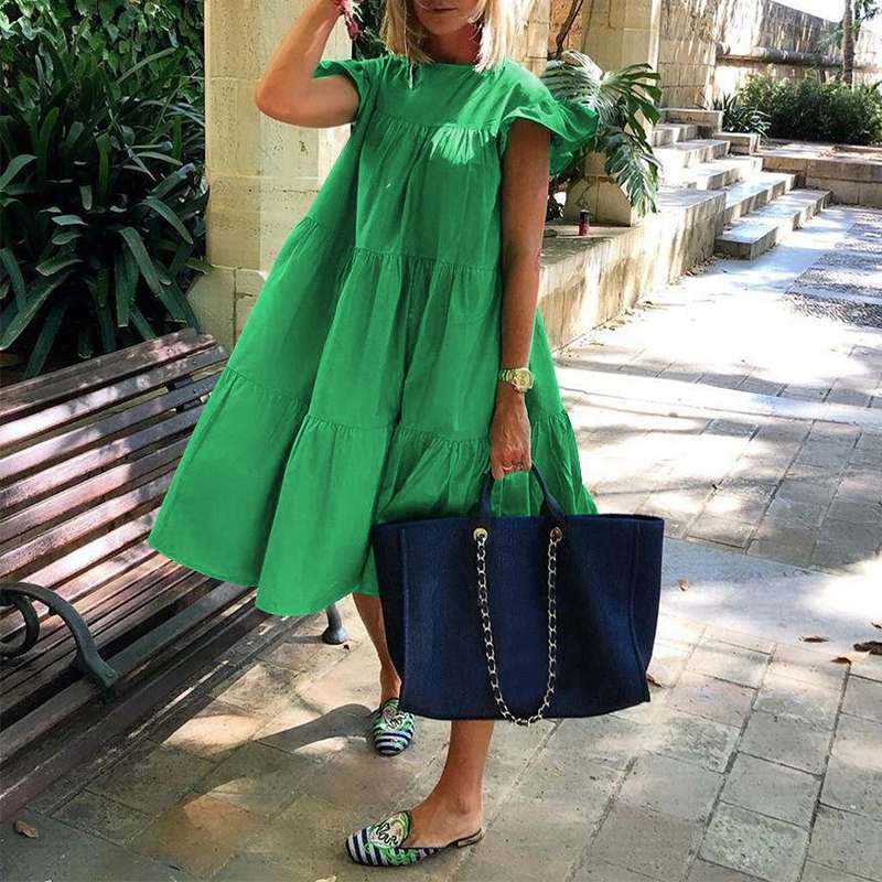 Summer Dress Women Summer Sundress Holiay Vintage Ruffled Party Dresses Casual Vestidos Femme Robe Plus Size Robe