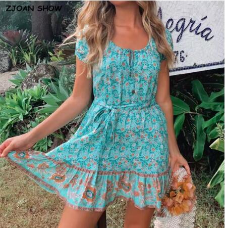 mvrsgreen alt black girl going out classic style women edgy style church outfit brunch outfit cute spring outfitsBohemia V neck Location Floral Print BOHO Long Sleeve Short Dress Orange Woman Adjustable Lacing up Waist Holiday Dresses