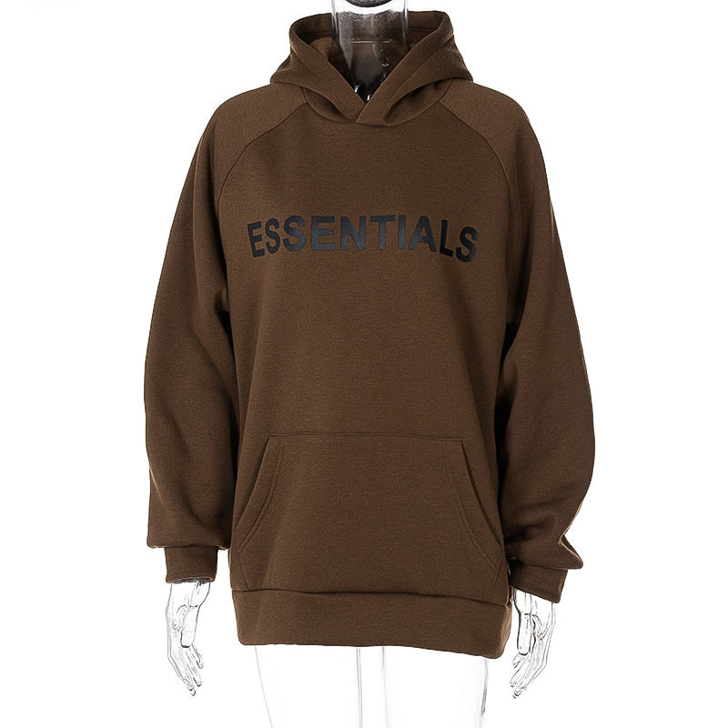 mvrsgreen Autumn Winter Oversized Sweatshirts Y2k Brown Letter Print Fashion Pullover Long Sleeve Women Casual Loose Hoodie