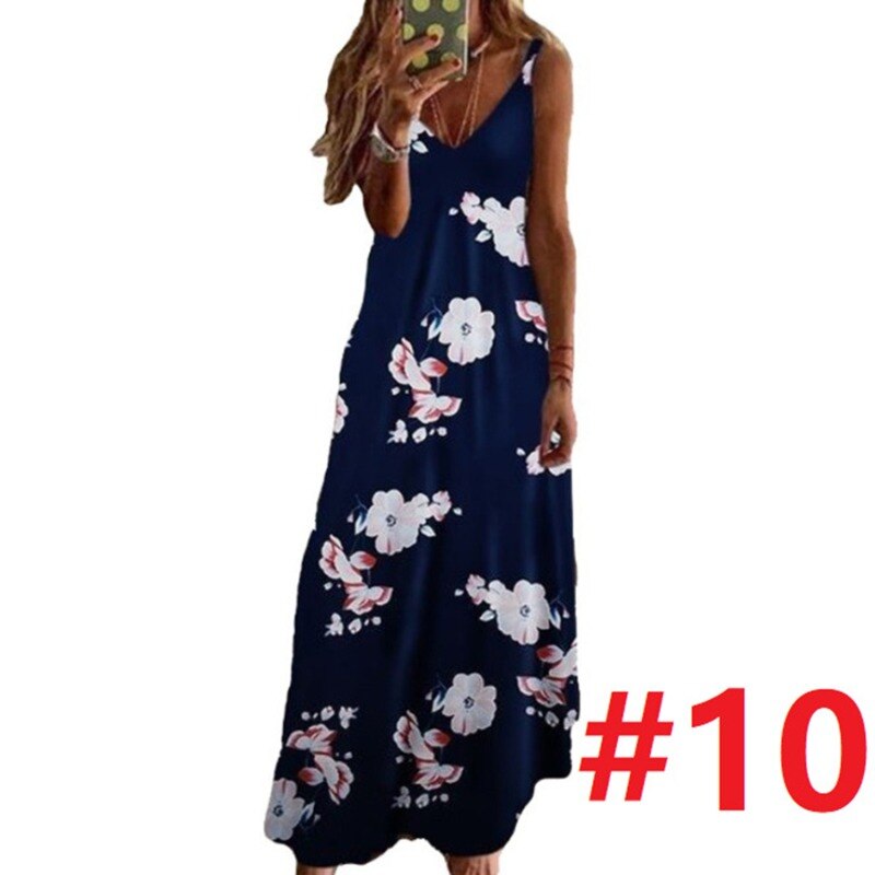 Women Dress Summer Casual Sleeveless Halter Solid Beach Long Dress Round Neck Sling Fashion Beach Clothes Plus Size 5XL