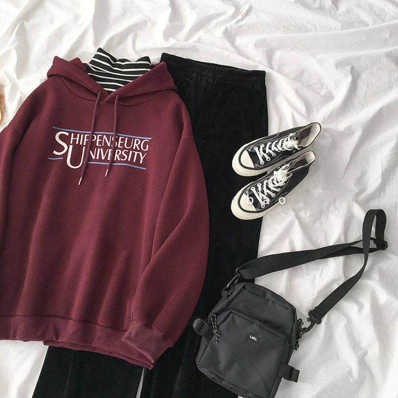 mvrsgreen alt black girl  going out? classic style women  edgy style  church outfit brunch outfit    [Two-piece / Three-piece] Women Letter Print Suits Autumn Korean Famale Clothing New Casual Sports Suit Fashion Jogging Set