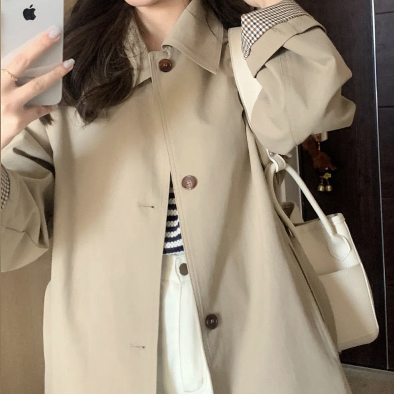 mvrsgreen Women Long Trench Coat Large Size Winter Windbreaker Female Clothes Wide-waisted Breasted With Sashes Slim Outerwear