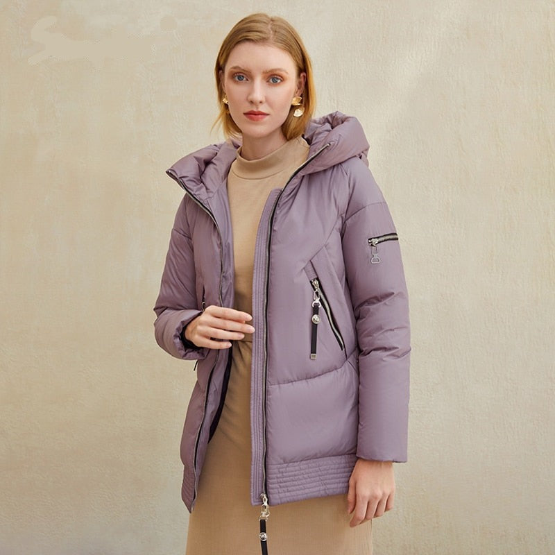 mvrsgreen Hooded women winter coat Fashion Cotton warm parkas coat female Elegant causal short puffer jacket coat ladies