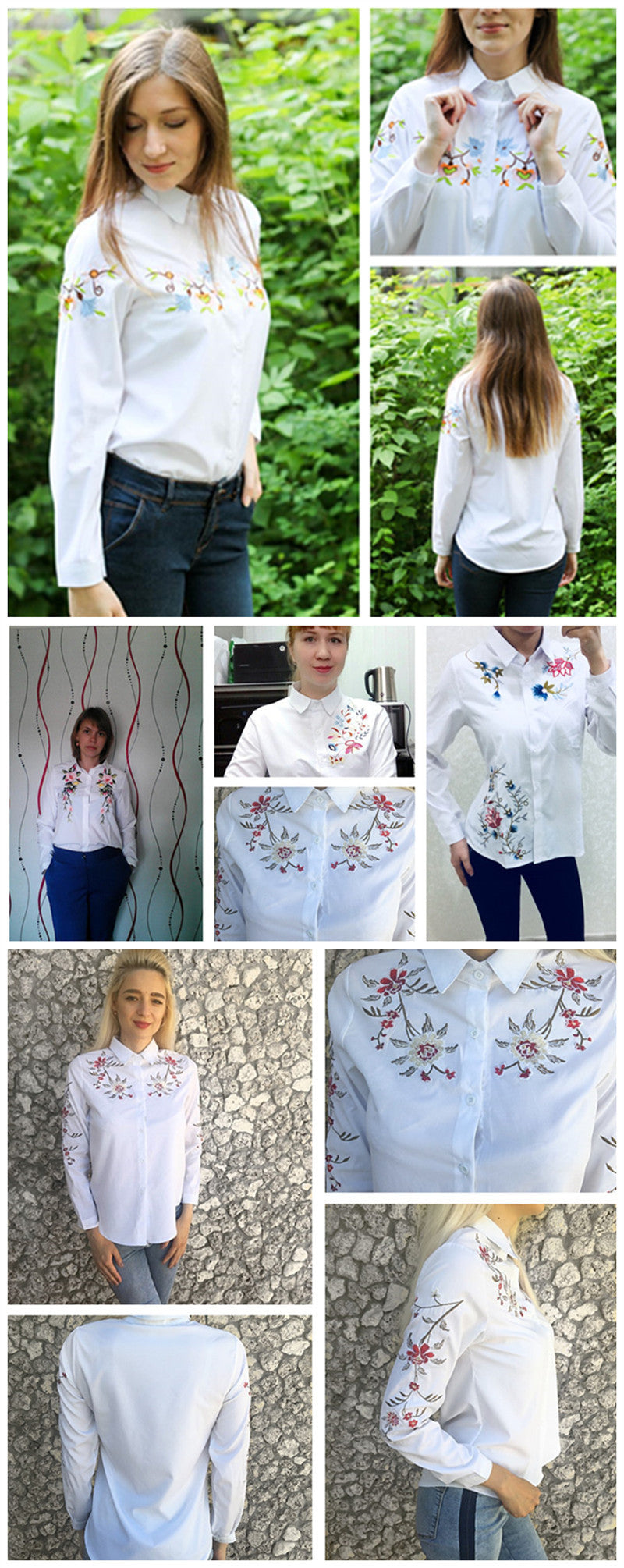 mvrsgreen alt black girl going out classic style women edgy style church outfit brunch outfit cute spring outfits White Shirt Women Long Sleeve Fashion Embroidery Flower Elegant Tops Spring and Summer New Arrival Blusas Mujer Mori Girl