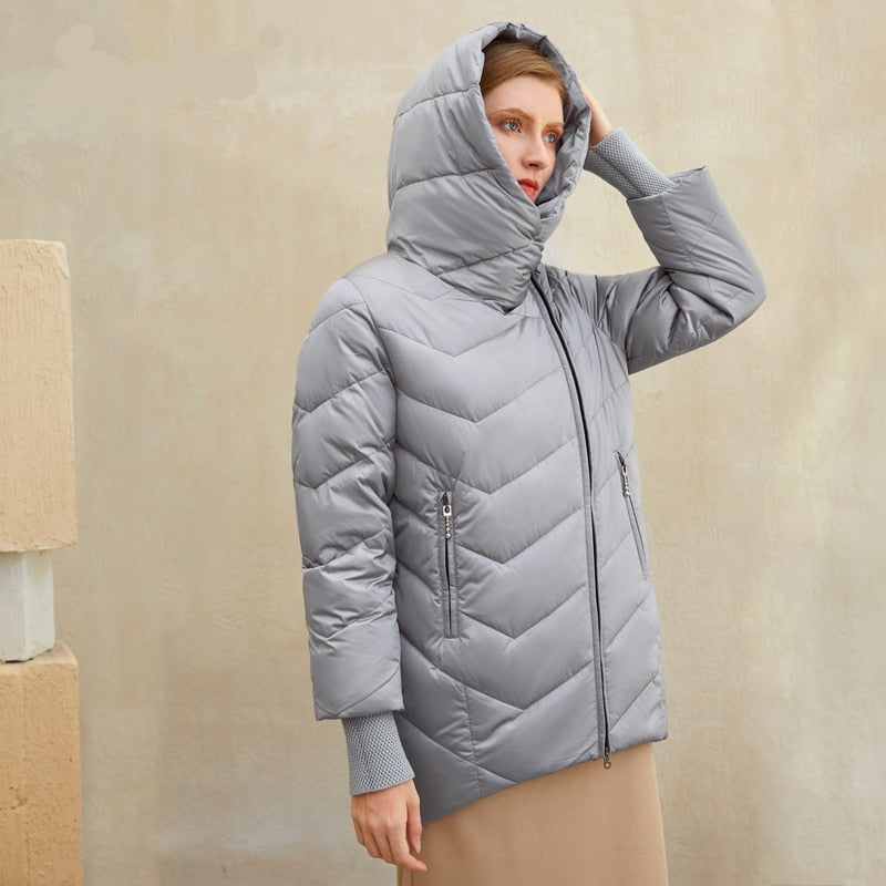 mvrsgreen Hooded women winter coat Fashion Cotton warm parkas coat female Elegant causal short puffer jacket coat ladies