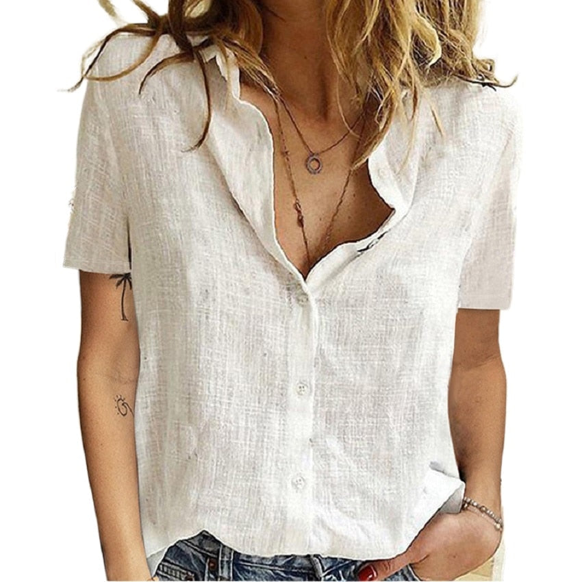 mvrsgreen alt black girl going out?classic style women edgy style church outfit brunch outfit cute spring outfitsOversized Fashion Ladies Tops Woman Shirts Summer Button Up Shirt Women Shirts Cotton Linen Short Sleeve White Top Blusas Mujer