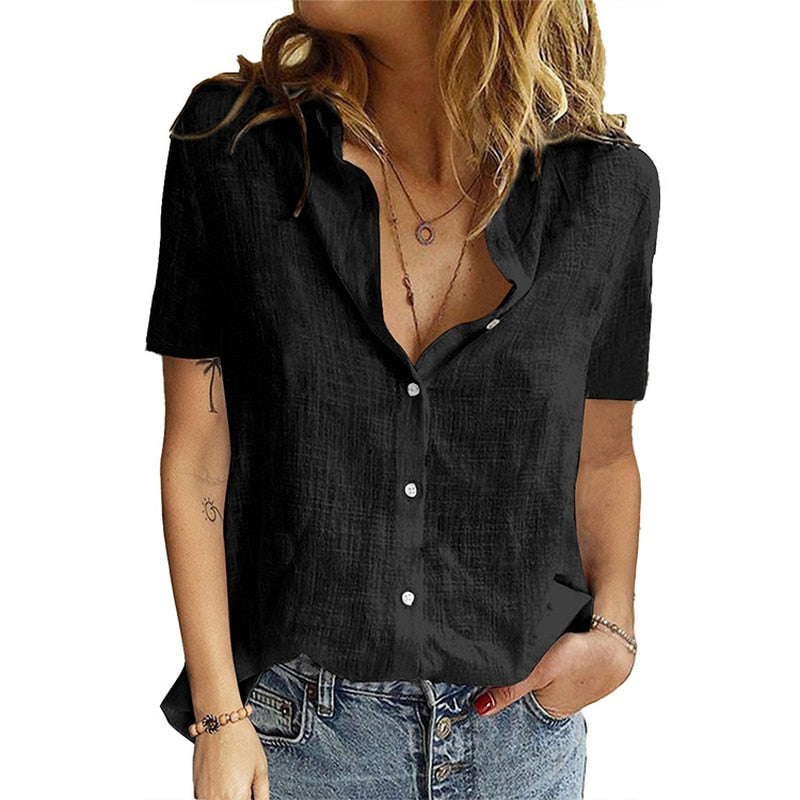 mvrsgreen alt black girl going out?classic style women edgy style church outfit brunch outfit cute spring outfitsOversized Fashion Ladies Tops Woman Shirts Summer Button Up Shirt Women Shirts Cotton Linen Short Sleeve White Top Blusas Mujer