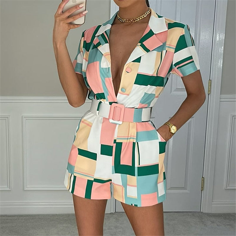 mvrsgreen alt black girl going out classic style women edgy style church outfit brunch outfit cute spring outfitsSummer Casual Short Sleeve Plaid Print Overalls For Women Sport Bodycon Rompers Playsuit Female Fashion Jumpsuits Shorts